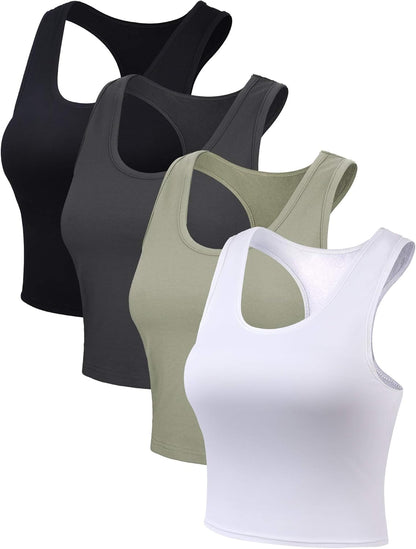 Frances - Essential 4-Pack Women's Cozy Crop Tanks