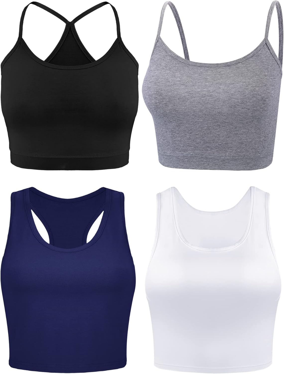 Valerie - Women's Crop Tanks Set (4-Pack)