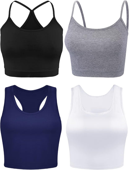 Valerie - Women's Crop Tanks Set (4-Pack)