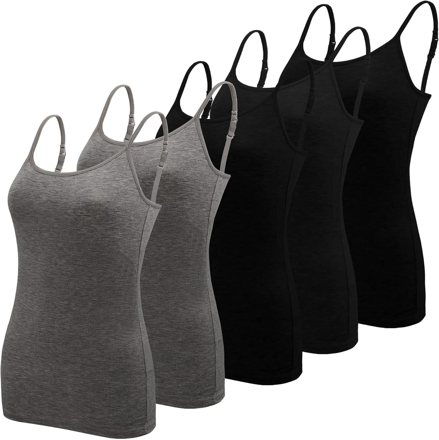 Lynne - 5 Pieces Basic Camisole Adjustable Strap Vest Top for Women and Girl