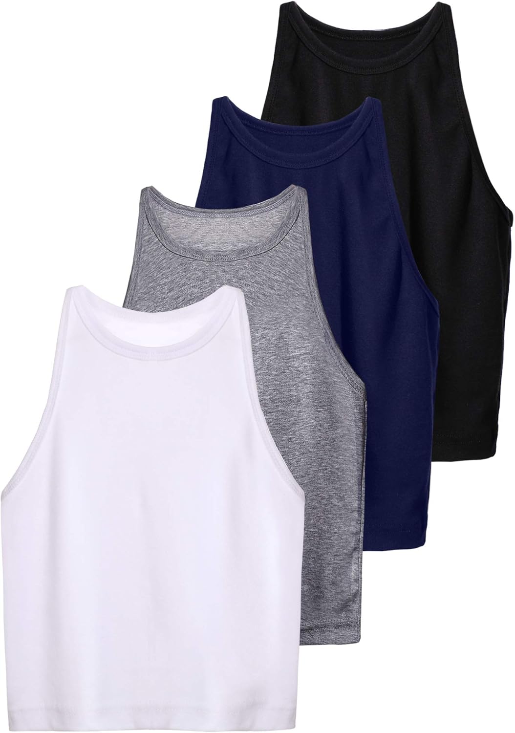 Barbara - 4 Pieces Basic Tank Women Sleeveless Racerback Crop Tops