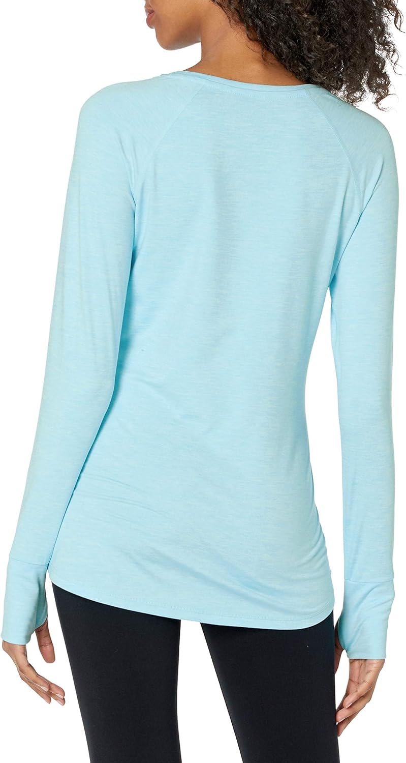 Nazia - Plus Size Brushed Tech Stretch Long-Sleeve Crewneck Workout Shirt