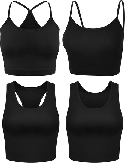 Valerie - Women's Crop Tanks Set (4-Pack)