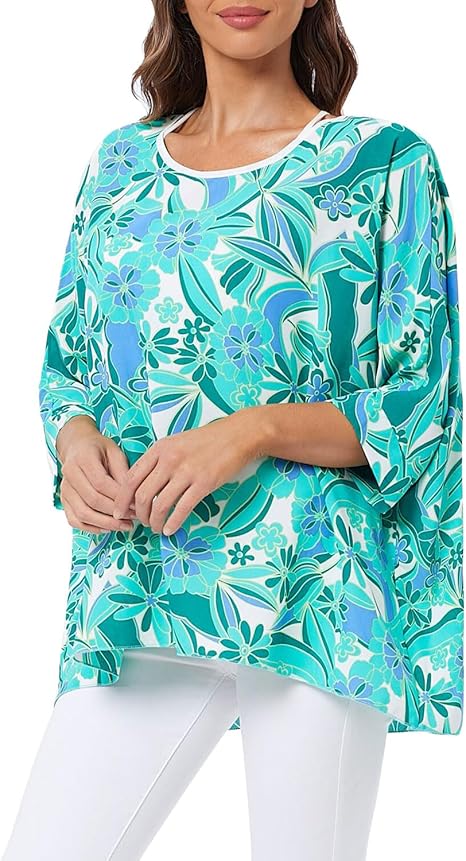 Josephine - Womens Floral Loose Batwing Sleeve Bohemian Sheer Chiffon Oversize Off Shoulder Blouse Tunic Tops