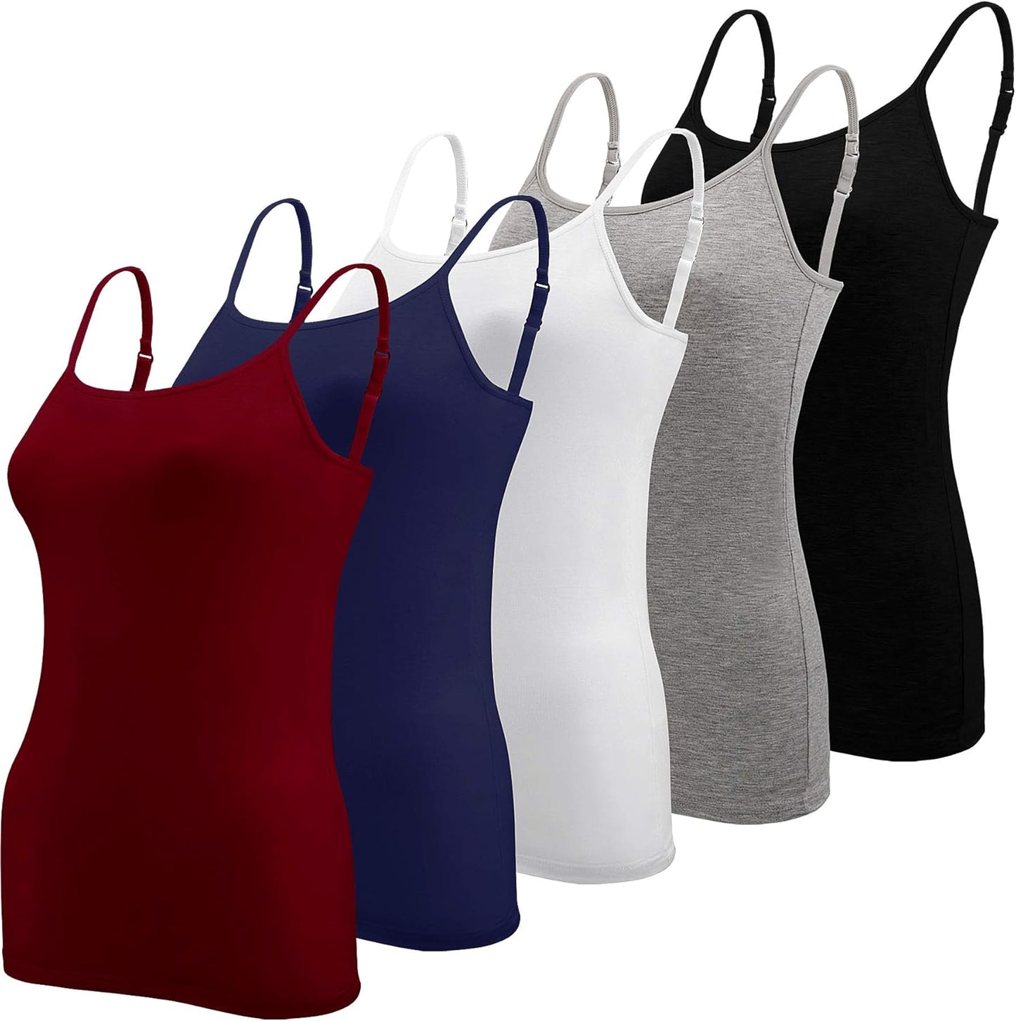 Lynne - 5 Pieces Basic Camisole Adjustable Strap Vest Top for Women and Girl