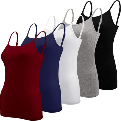 Lynne - 5 Pieces Basic Camisole Adjustable Strap Vest Top for Women and Girl