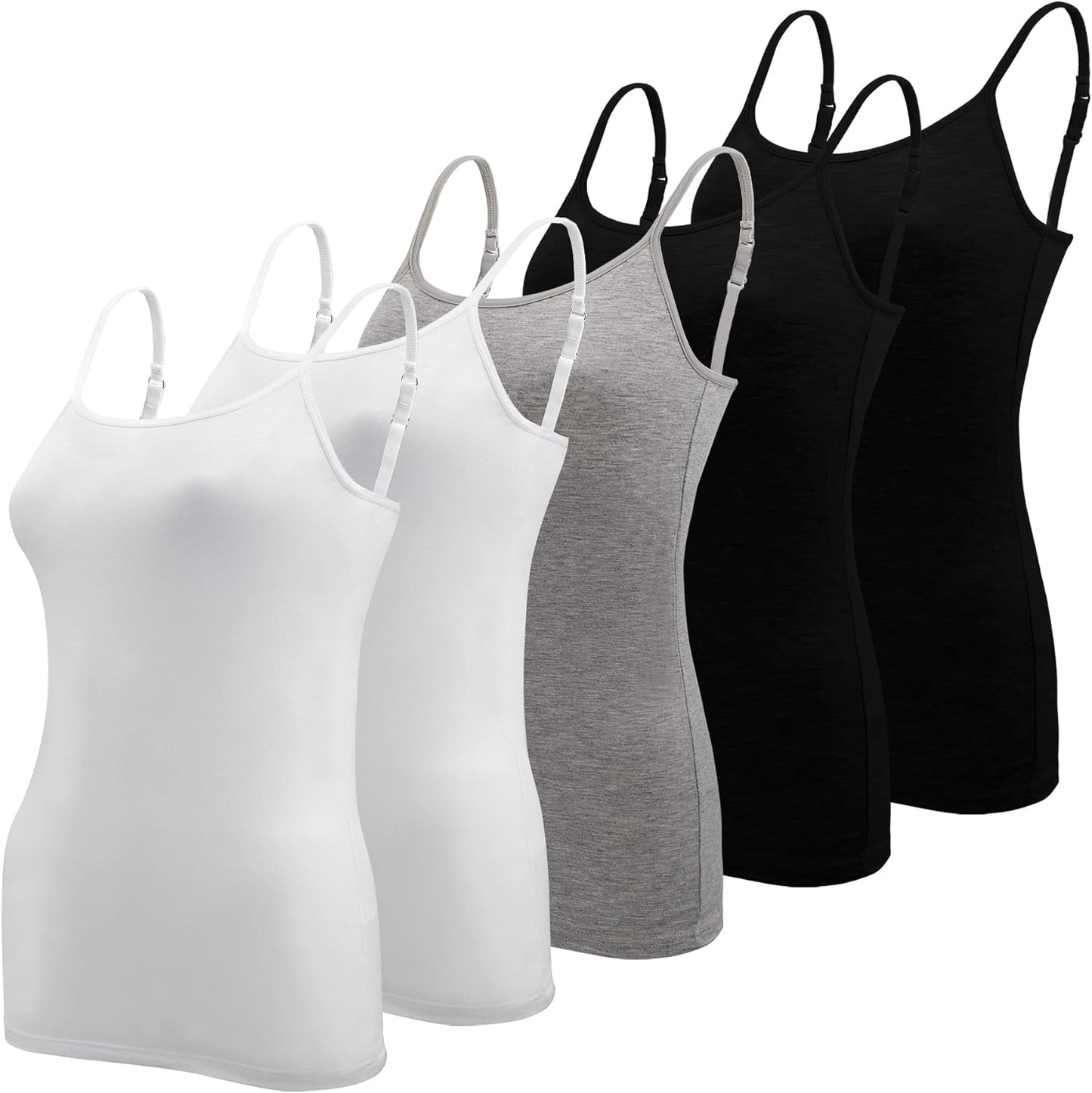 Lynne - 5 Pieces Basic Camisole Adjustable Strap Vest Top for Women and Girl