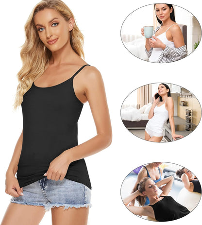 Lynne - 5 Pieces Basic Camisole Adjustable Strap Vest Top for Women and Girl