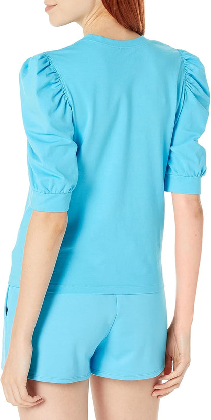 Chloe- Chic Puff-Sleeve Jersey T-Shirt for Women by The Drop