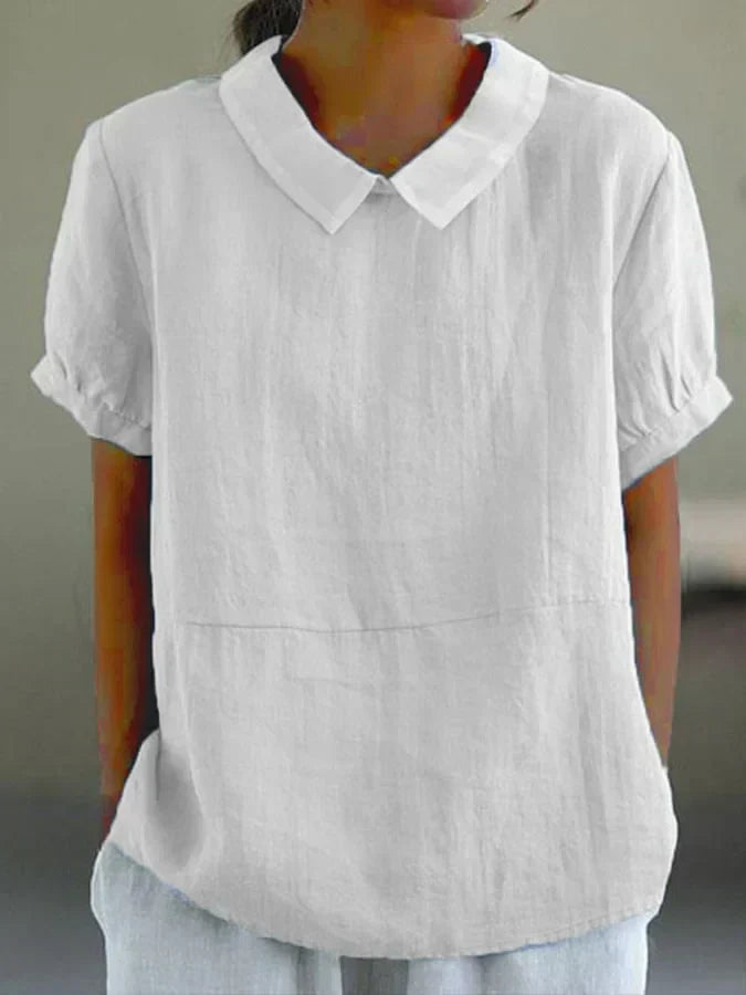 Eva's Cotton-Linen Top: Essence of Minimalist Elegance