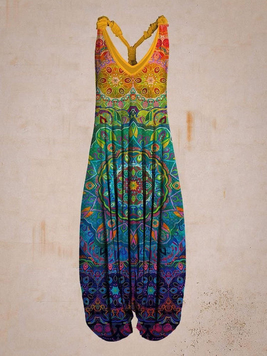 Lolita | Vibrant Print Sleeveless Harem Jumpsuit for Women