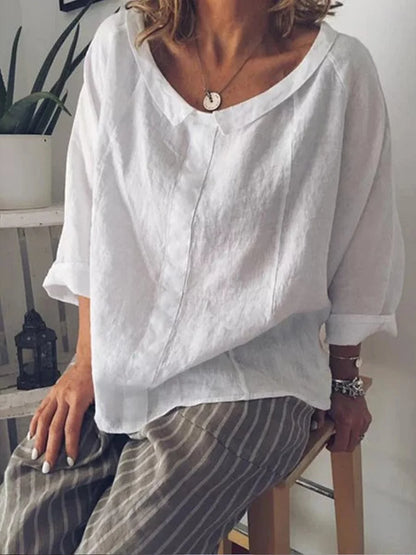 Leila – Soft linen pullover shirt