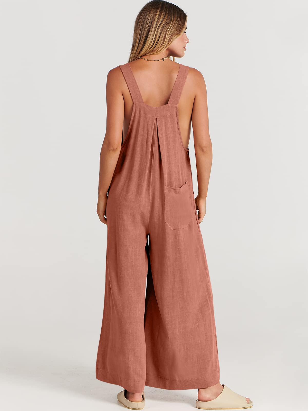 Stylish Sleeveless Wide Leg Jumpsuit for Women with Functional Pockets