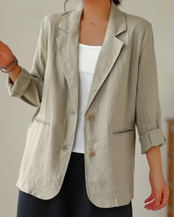 Trisha – Cozy cotton-linen cardigan