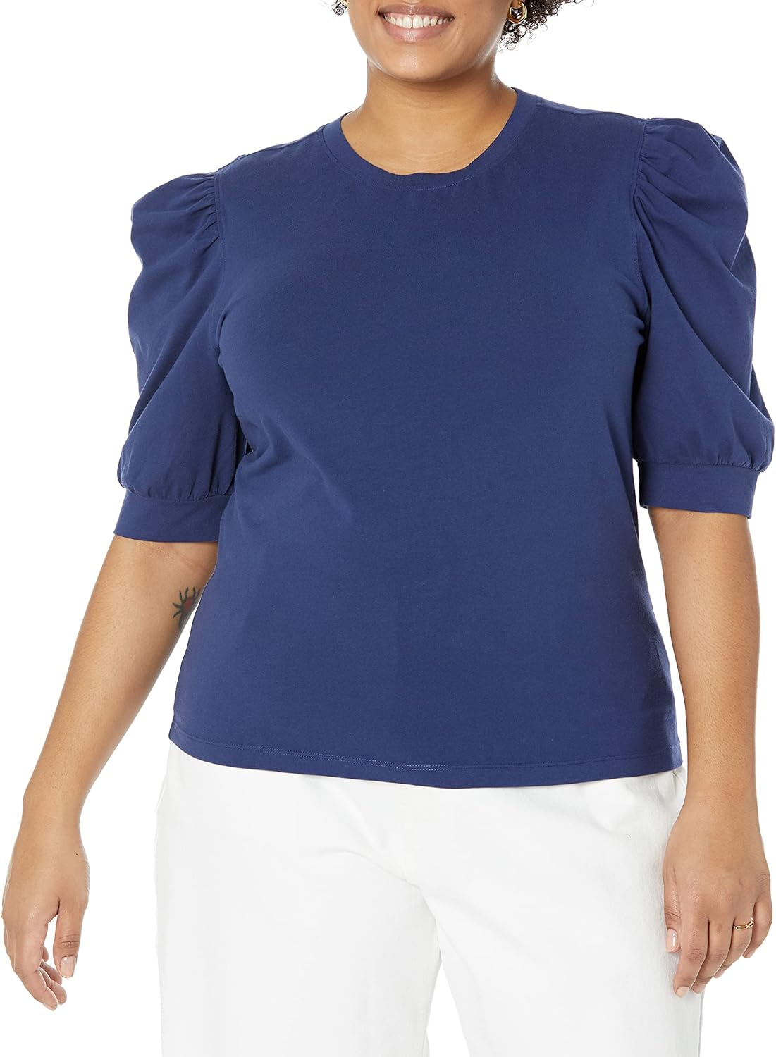 Chloe- Chic Puff-Sleeve Jersey T-Shirt for Women by The Drop