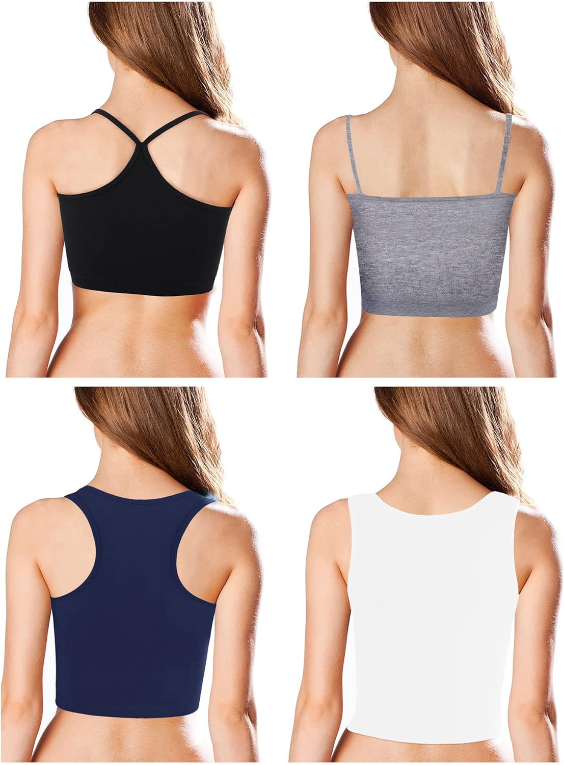 Valerie - Women's Crop Tanks Set (4-Pack)