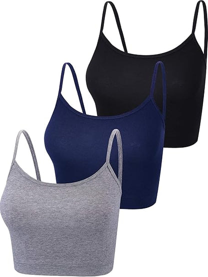 Charlie - Padded Women Lace Sports Bra Seamless Push Up Camisole for Yoga Fitness, 3 PCS