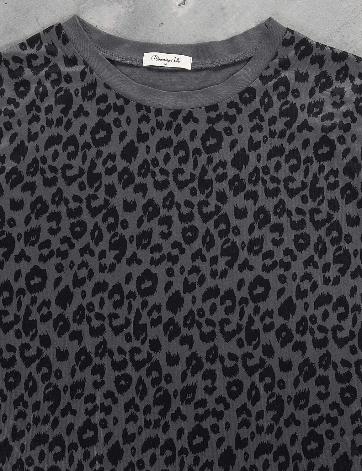 Katherine - Leopard Print Casual Crew Neck T-Shirt for Women with Short Sleeves