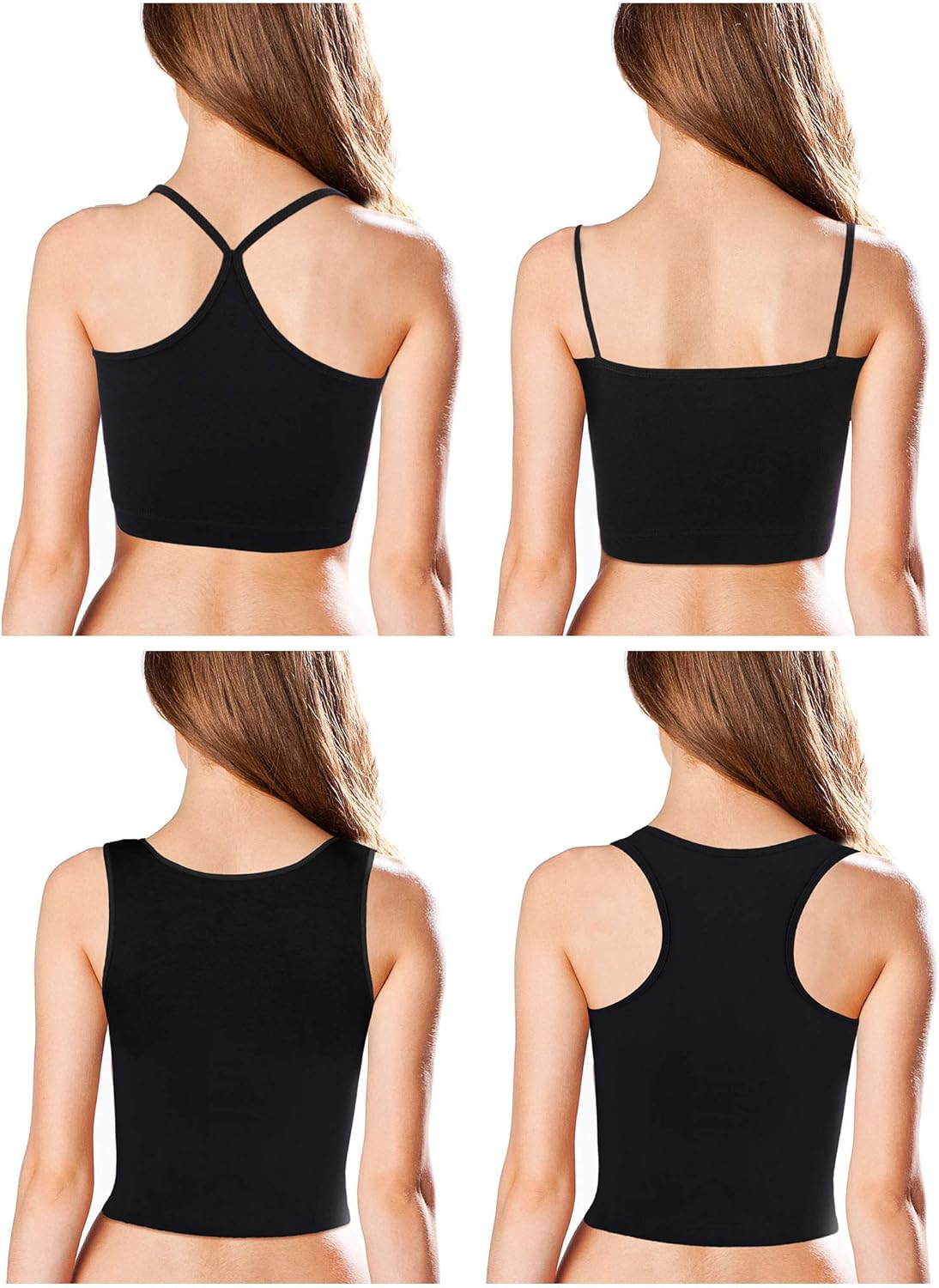 Valerie - Women's Crop Tanks Set (4-Pack)