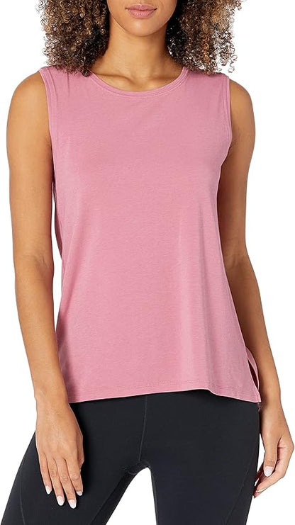 Catherine - Essentials Women's Soft Cotton Standard-Fit Yoga  Sleeveless Tank