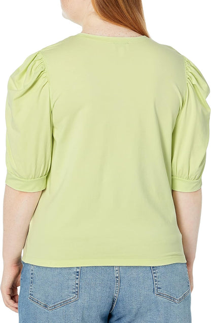 Chloe- Chic Puff-Sleeve Jersey T-Shirt for Women by The Drop