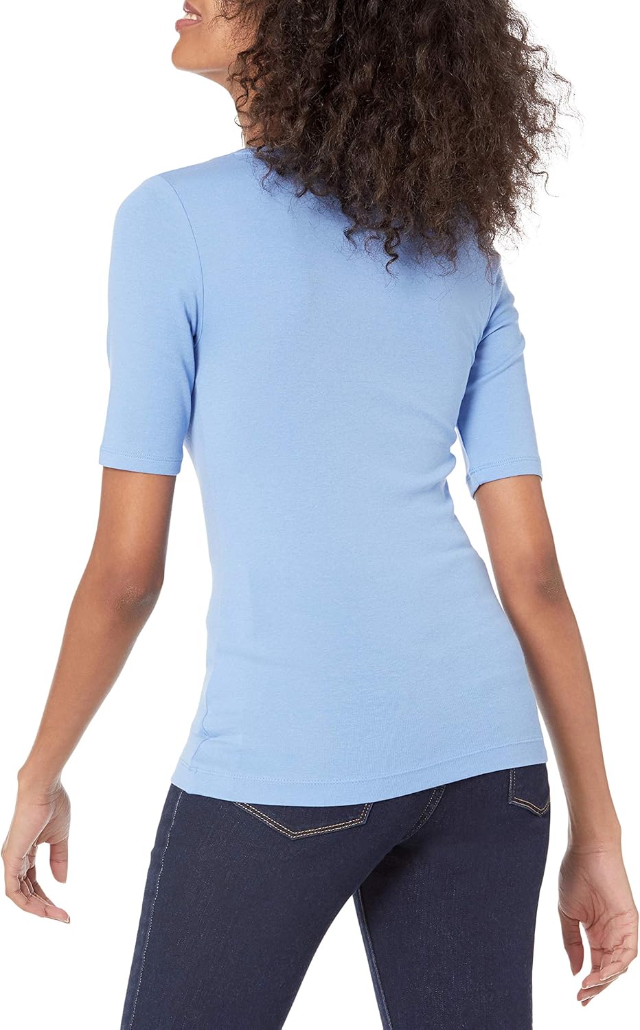 Tina - Essentials Women's Fitted Half Sleeve Square Neck Tee