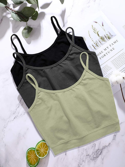 Charlie - Padded Women Lace Sports Bra Seamless Push Up Camisole for Yoga Fitness, 3 PCS