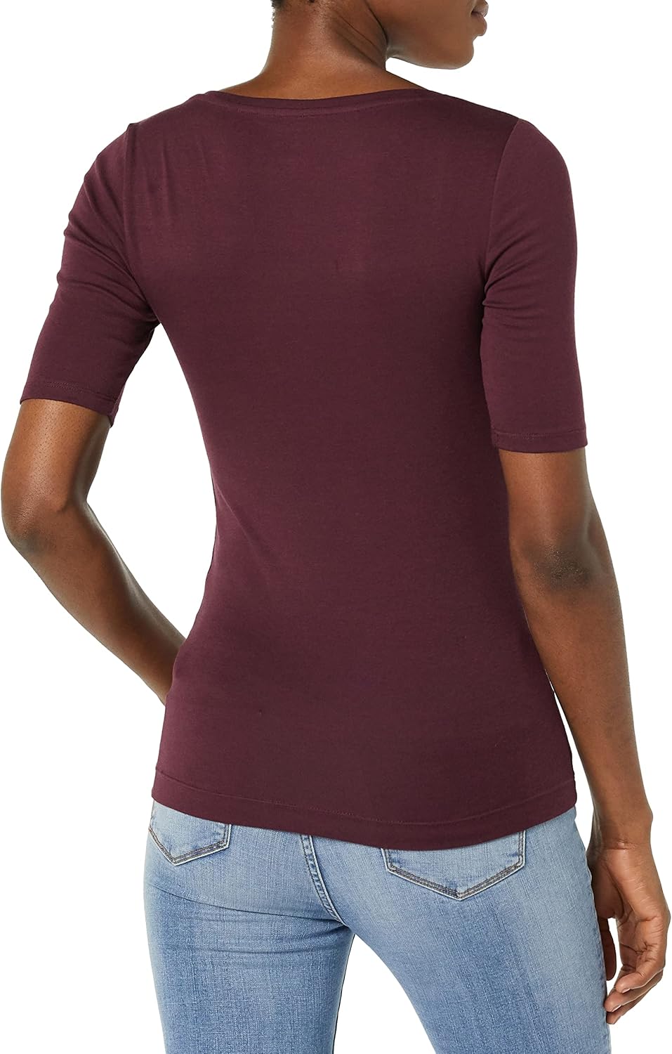 Tina - Essentials Women's Fitted Half Sleeve Square Neck Tee