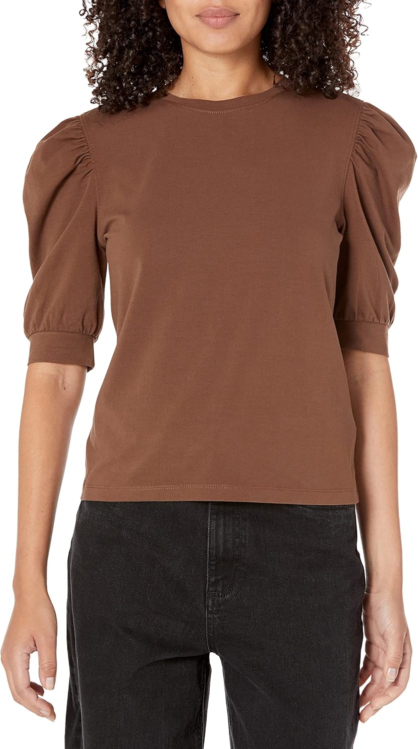 Chloe- Chic Puff-Sleeve Jersey T-Shirt for Women by The Drop