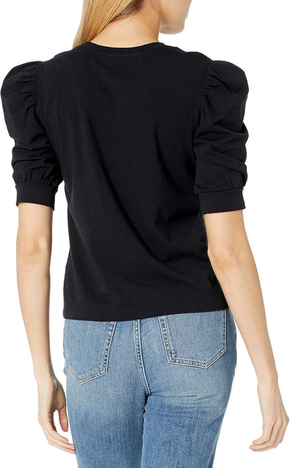 Chloe- Chic Puff-Sleeve Jersey T-Shirt for Women by The Drop