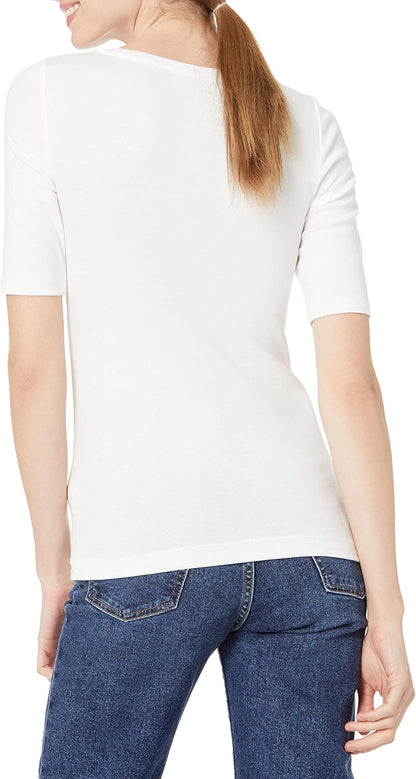 Tina - Essentials Women's Fitted Half Sleeve Square Neck Tee