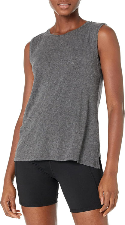 Catherine - Essentials Women's Soft Cotton Standard-Fit Yoga  Sleeveless Tank