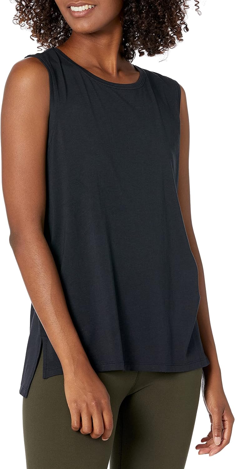 Catherine - Essentials Women's Soft Cotton Standard-Fit Yoga  Sleeveless Tank