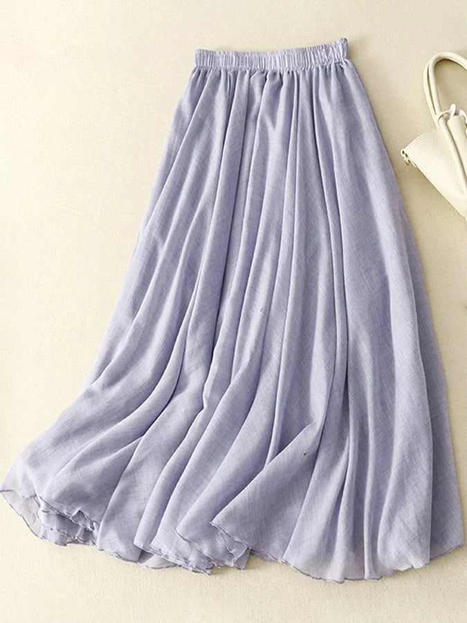 Cozy – Soft cotton linen swing skirt