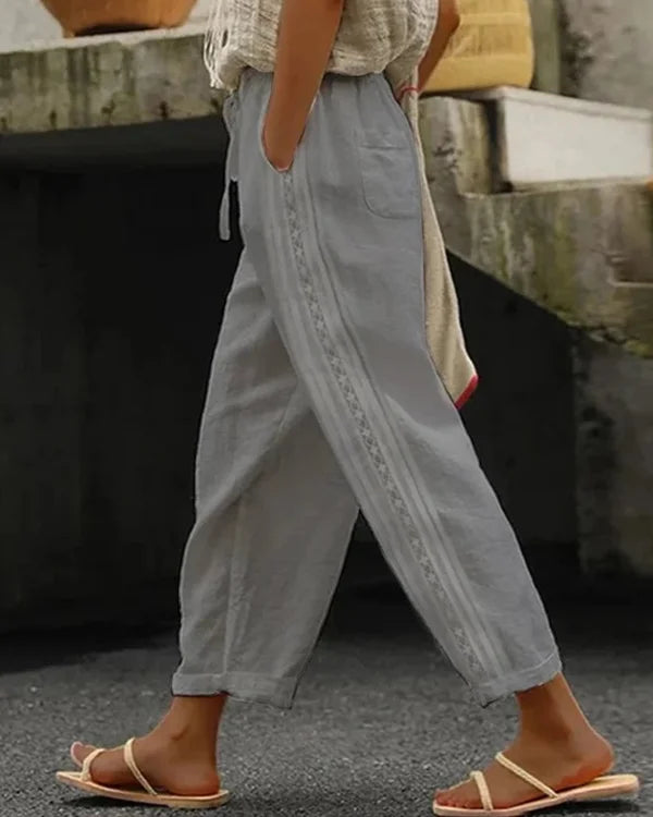 Casual Cotton Trousers with Pockets - Everyday Comfort