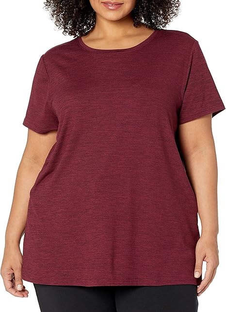 Deborah - Essentials Women's Tech Stretch Short-Sleeved Crew Neck T-Shirt (Available in Plus Size), Multipacks