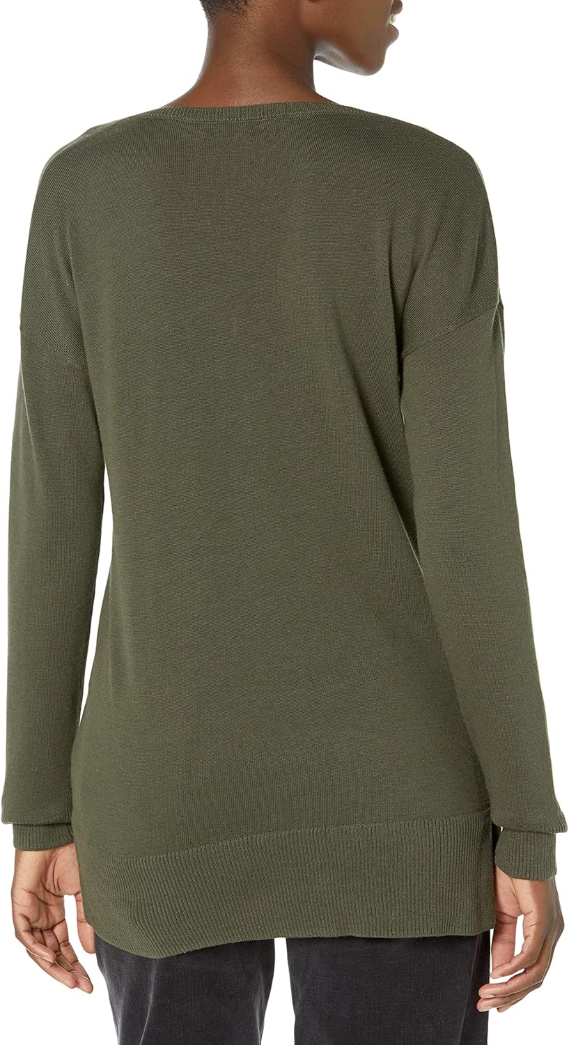 Susan - Essentials Women's Cozy Long-Sleeved V-Neck Tunic Sweater (Plus Size Available)