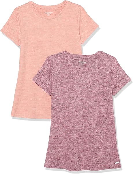 Deborah - Essentials Women's Tech Stretch Short-Sleeved Crew Neck T-Shirt (Available in Plus Size), Multipacks