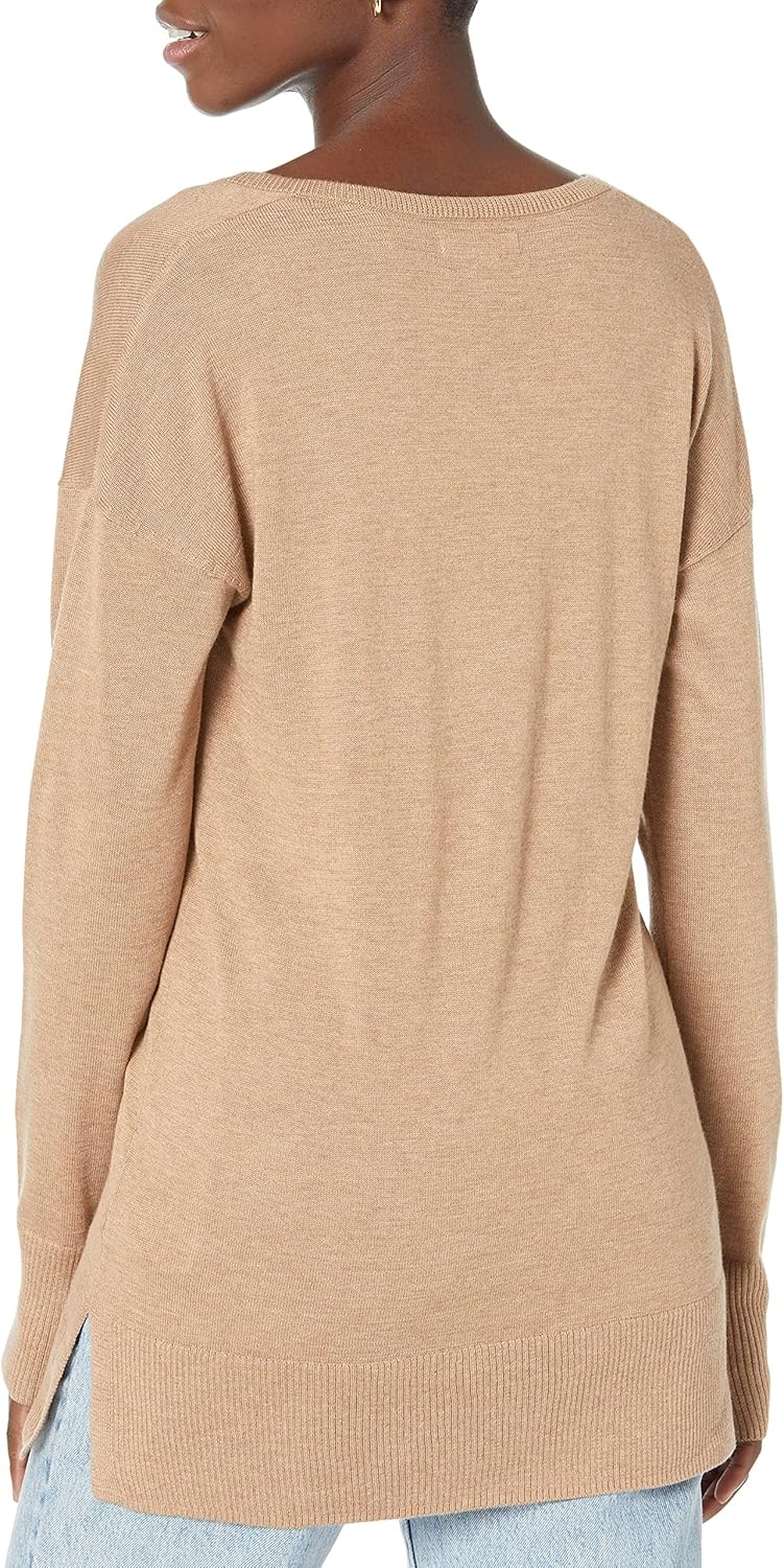 Susan - Essentials Women's Cozy Long-Sleeved V-Neck Tunic Sweater (Plus Size Available)