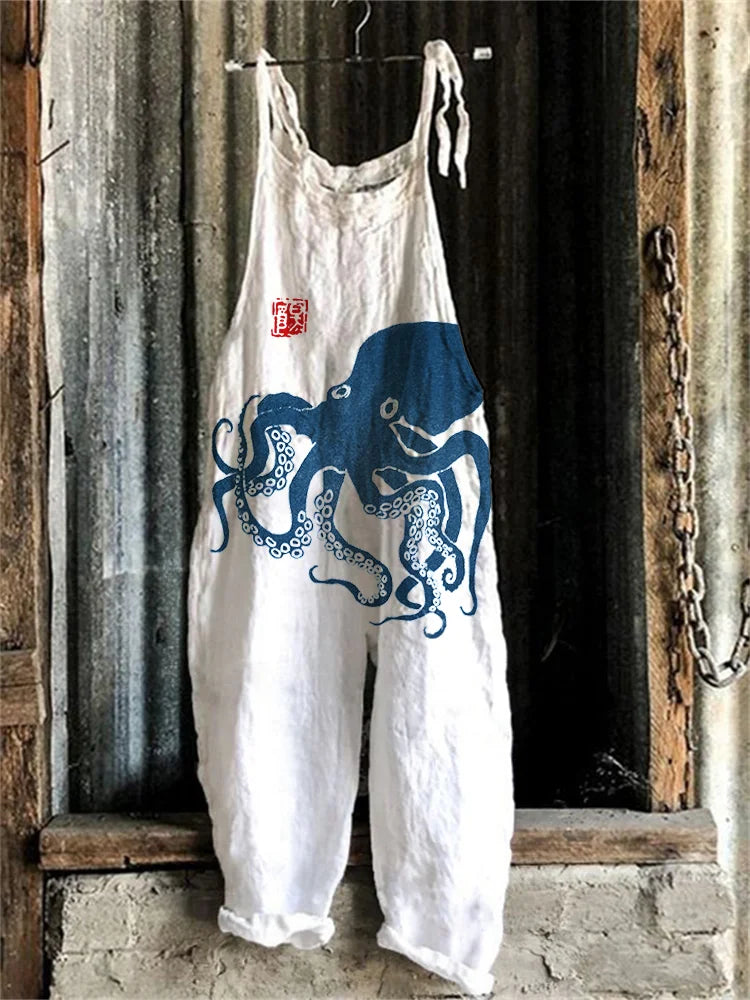 Japanese-Inspired Summer Dream® Octopus Relaxed-Fit Jumpsuit