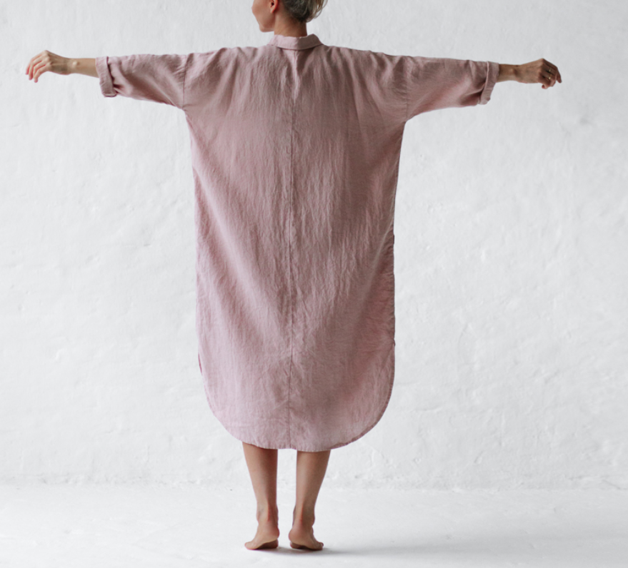 Dusty Pink Casual Shirt Dress