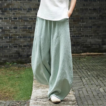 Retro Casual Loose Pocket Lantern Pants