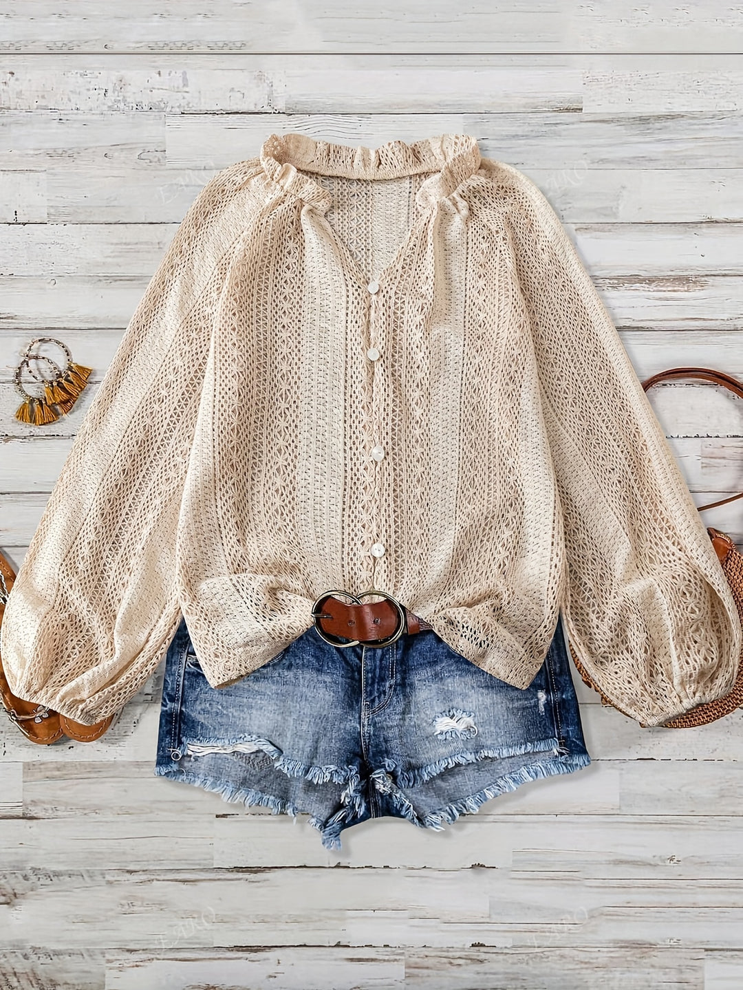 Blouse – V-Neck Design & Button Front
