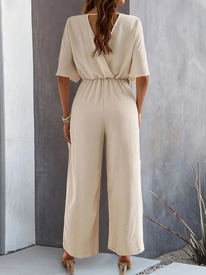 Jumpsuit – V-Neck Design & Lightweight Fabric