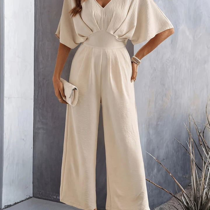 Jumpsuit – V-Neck Design & Lightweight Fabric