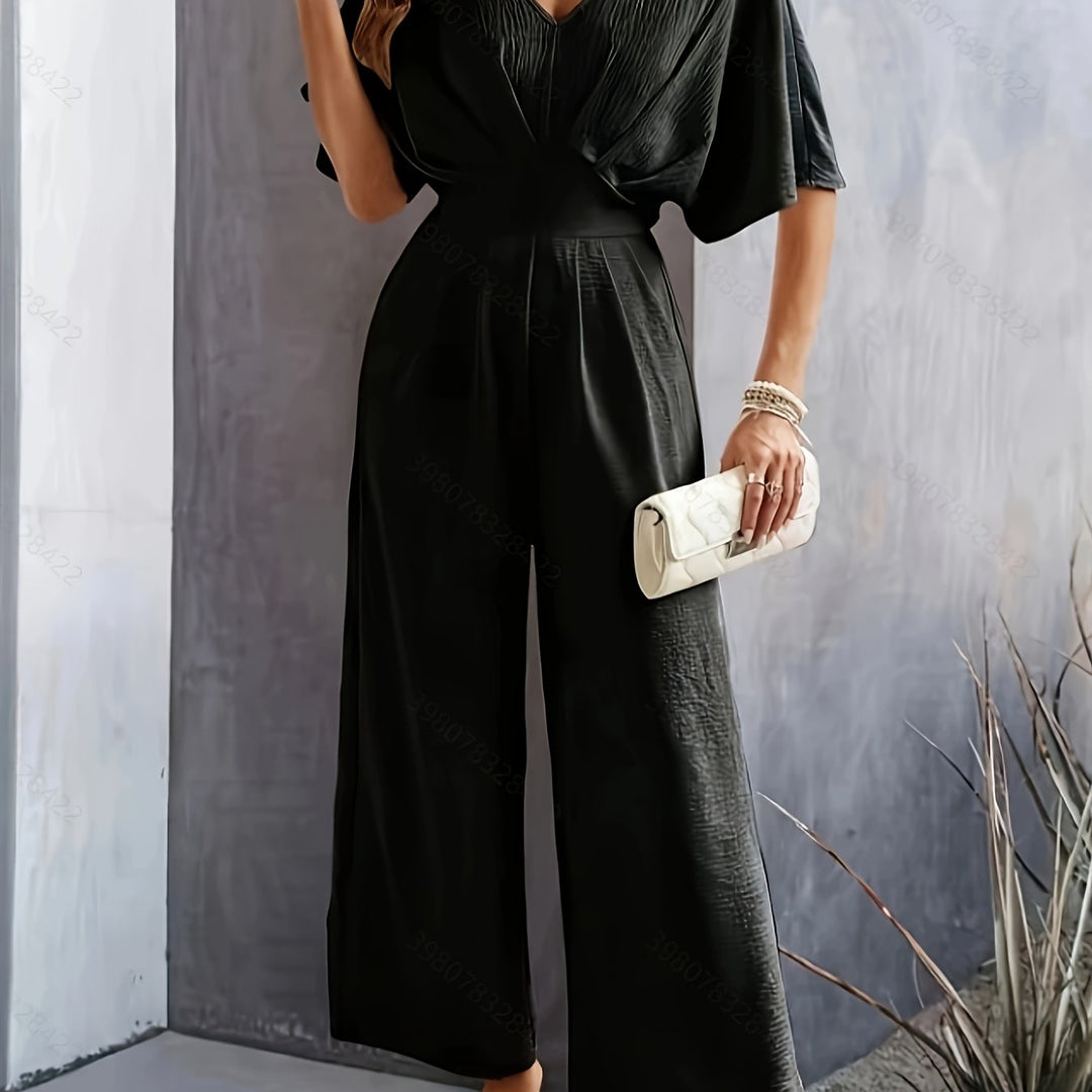 Jumpsuit – V-Neck Design & Lightweight Fabric