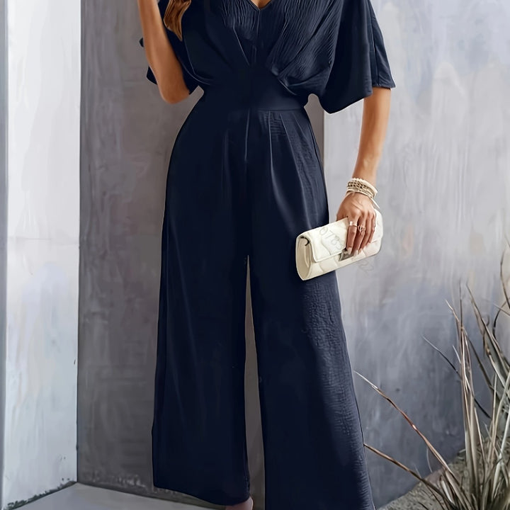 Jumpsuit – V-Neck Design & Lightweight Fabric