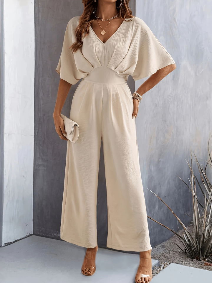 Jumpsuit – V-Neck Design & Lightweight Fabric