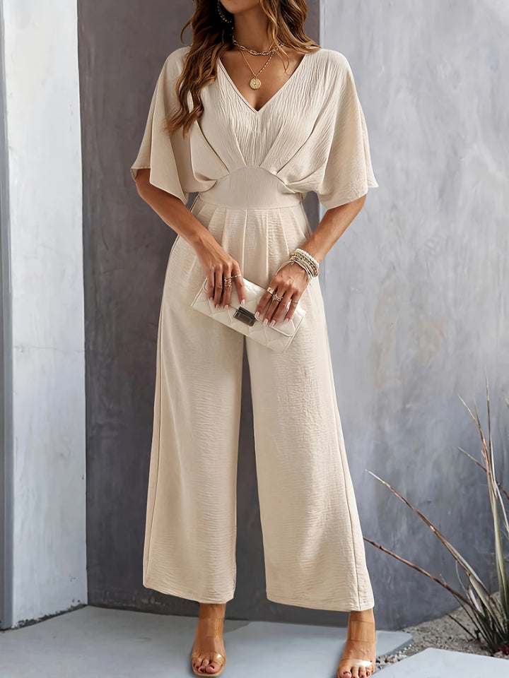 Jumpsuit – V-Neck Design & Lightweight Fabric
