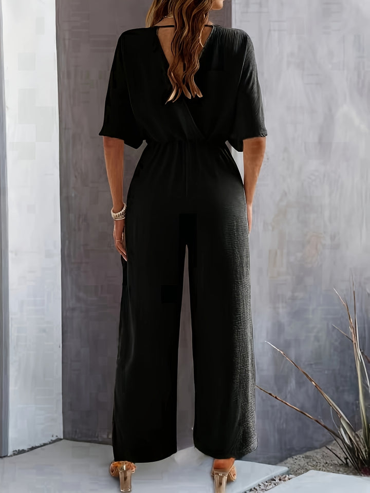 Jumpsuit – V-Neck Design & Lightweight Fabric